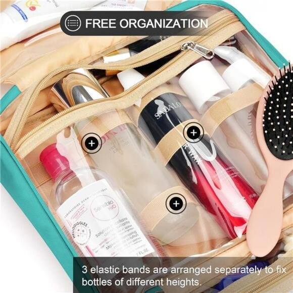 Hanging Travel Toiletry Bag for Women with Jewelry Organizer Waterproof - Picture 6 of 8